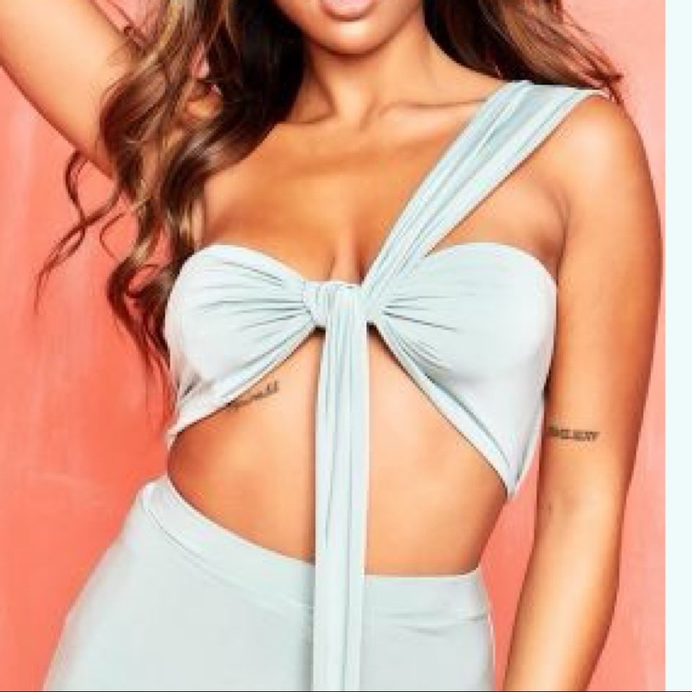 Ellie Sage One Shoulder Slinky Bralet by missy empire